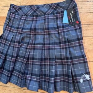 Beetlejuice Beetlejuice Target Astrid Plaid Pleated Mini Skirt Gray XS NWT